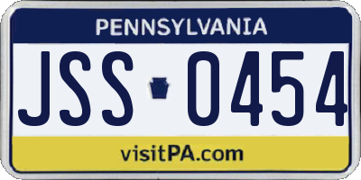 PA license plate JSS0454