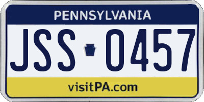 PA license plate JSS0457