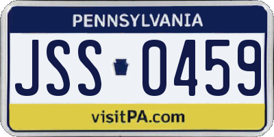PA license plate JSS0459