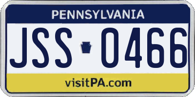 PA license plate JSS0466