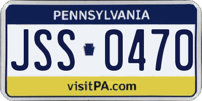 PA license plate JSS0470