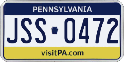 PA license plate JSS0472