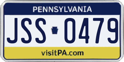 PA license plate JSS0479