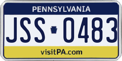 PA license plate JSS0483