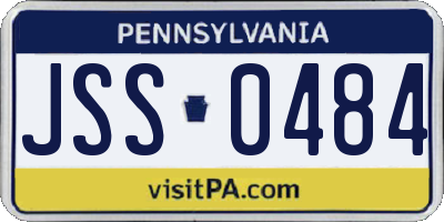 PA license plate JSS0484