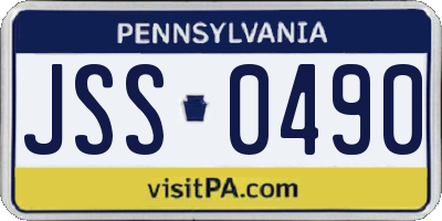 PA license plate JSS0490