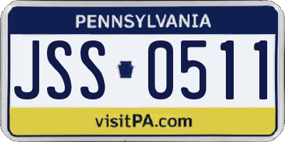 PA license plate JSS0511