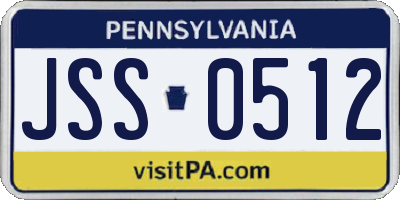 PA license plate JSS0512