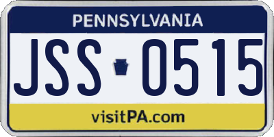 PA license plate JSS0515
