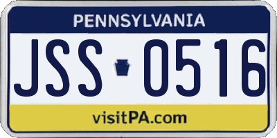 PA license plate JSS0516