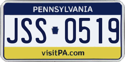 PA license plate JSS0519