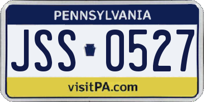 PA license plate JSS0527