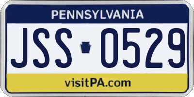 PA license plate JSS0529