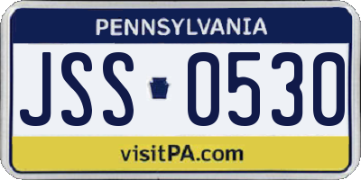 PA license plate JSS0530