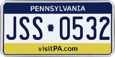 PA license plate JSS0532