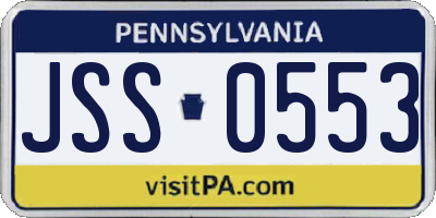 PA license plate JSS0553