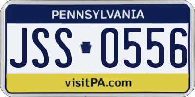 PA license plate JSS0556