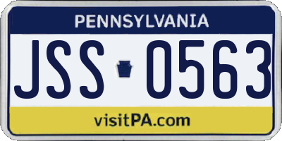 PA license plate JSS0563