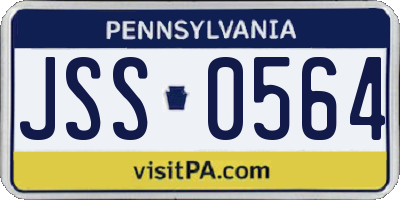 PA license plate JSS0564