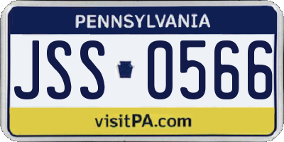 PA license plate JSS0566