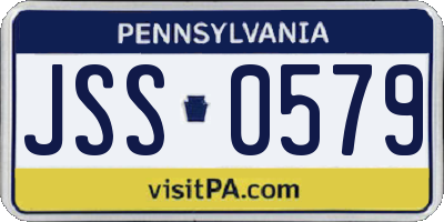 PA license plate JSS0579