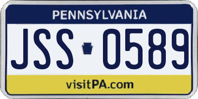 PA license plate JSS0589