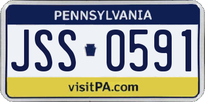 PA license plate JSS0591