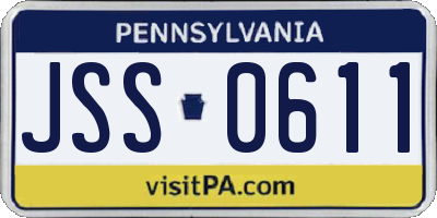 PA license plate JSS0611