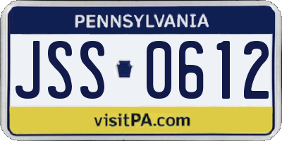 PA license plate JSS0612