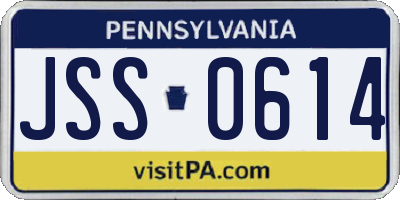 PA license plate JSS0614