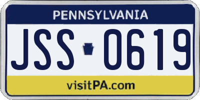 PA license plate JSS0619