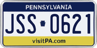 PA license plate JSS0621