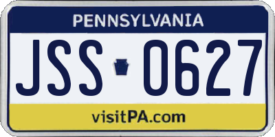 PA license plate JSS0627
