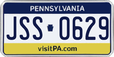 PA license plate JSS0629