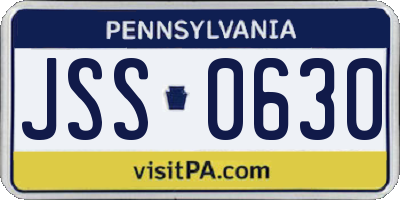 PA license plate JSS0630