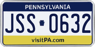 PA license plate JSS0632