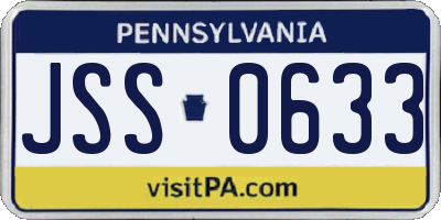 PA license plate JSS0633