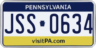 PA license plate JSS0634