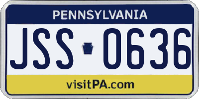 PA license plate JSS0636