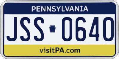 PA license plate JSS0640