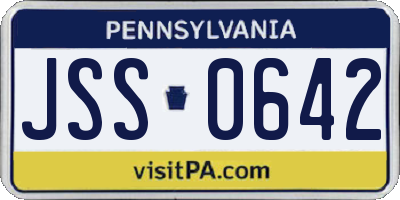 PA license plate JSS0642