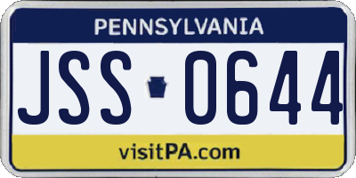 PA license plate JSS0644