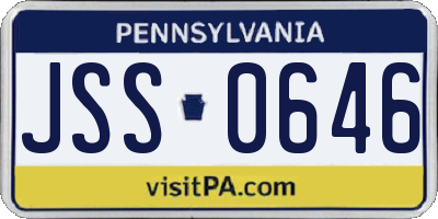 PA license plate JSS0646