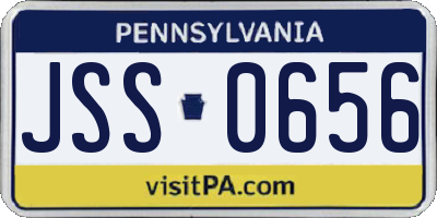 PA license plate JSS0656