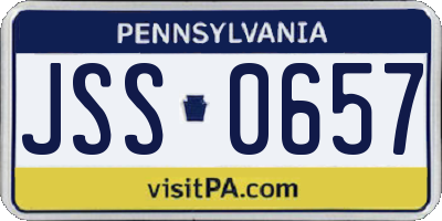 PA license plate JSS0657
