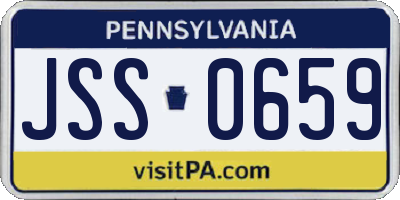 PA license plate JSS0659