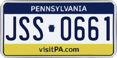 PA license plate JSS0661