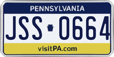 PA license plate JSS0664