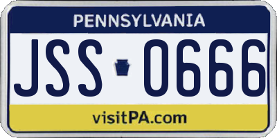 PA license plate JSS0666