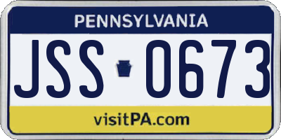 PA license plate JSS0673